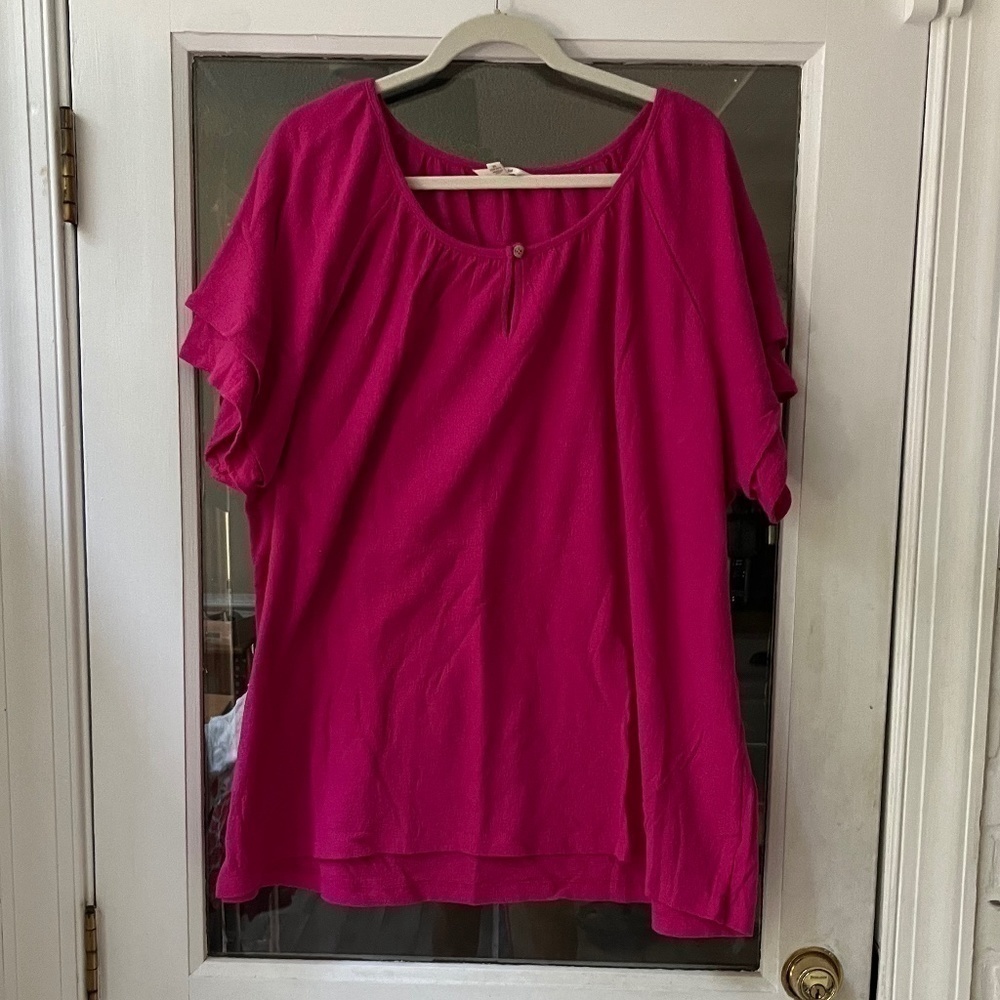 Terra & Sky blouse pink with button detail